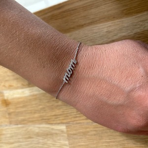 Pulsera con Nombre de Diamantes Personalizada, Oro de 14K, Joyería Minimalista Personalizada, Regalo para Mujer, Cumpleaños, Especial, Certificado IGI - Product Image 5