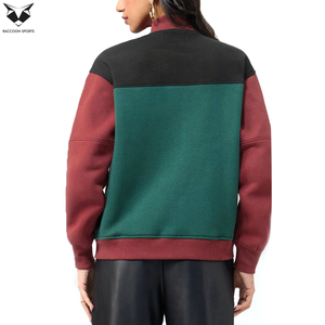 Blouson Bomber Femme 2026 OEM ODM à Blocs de Couleurs, Manches Longues, Col Montant, Fermeture Éclair, Longueur Courte, Design Contrastant pour l'Automne - Product Image 3