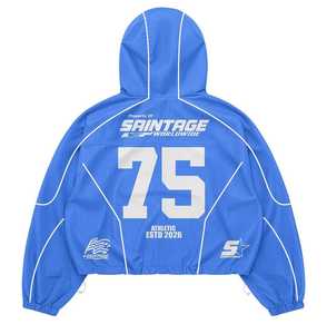 ชุดเทคแวร์ออกแบบพิเศษ ผ้าซาตินลายสก๊อตเนื้อหนา ชุดวอร์มฤดูหนาว แขนเสื้อแบบดรอปโชว์เดอร์ เสื้อแจ็คเก็ตกันลม ชุดสเวตสูท โพลีเอสเตอร์ 100% - Product Image 6