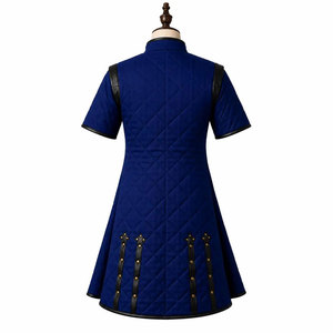 Blue Quilted Medieval Gambeson Coat Fantasy Warrior Tunic LARP Costume <b>Jacket</b> Wholesale Manufacturer OEM - Product Image 4