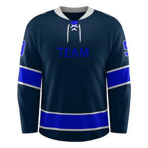 Camiseta de hockey sobre hielo sublimada personalizada con nombre del equipo impreso en la parte delantera, absorbe la humedad, manga larga, ajuste regular para hombre adulto - Product Image 2