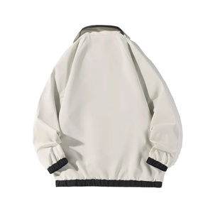 2024 nouveau Clashing réversible veste hommes réversible fermeture éclair veste décontracté coupe-vent Preppy Style université surdimensionné vêtements d'extérieur - Product Image 3