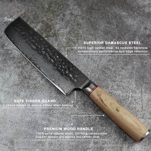 Couteau de chef artisanal personnalisé en acier Damas forgé, manche en bois, étui en cuir, design ambidextre, style industriel - Product Image 6