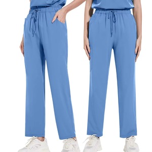 Women's Teal Scrub Set V-Neck Short Sleeve Polyester Hospital Uniform Pants With Needle Detection Feature - Product Image 6