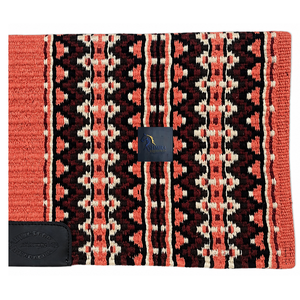 Tapis de selle pour cheval en laine mélangée tissé à la main, motif géométrique occidental, corail, noir, crème, motif aztèque, équipement équestre - Product Image 2