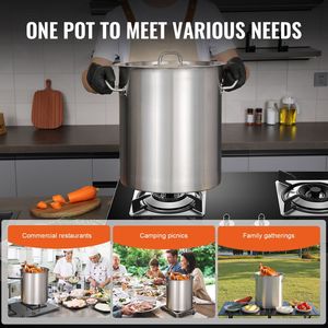 Pentola in Acciaio Inox da 42 Qt con Diametro di 30cm e Capacità di 5L - Grado Commerciale Resistente - Product Image 4