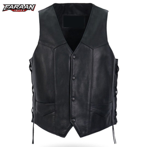 Gilet en cuir respirant personnalisé pour moto, style vintage en toile, protection rapide pour homme, vêtement extérieur de course automobile, séchage rapide, avec logo - Product Image 1