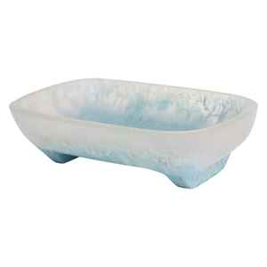 Jabonera de Resina Artística, Forma Irregular, Color Azul y Blanco, Pintada a Mano, para Decoración del Hogar, Porta Jabón - Product Image 1