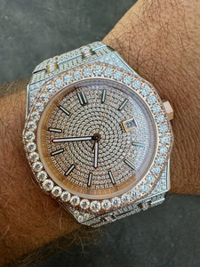 นาฬิกาหรูประดับเพชรโมอิสซาไนต์แบบเต็มหน้าปัด ระบบออโตเมติก สไตล์ฮิปฮอป - Product Image 4