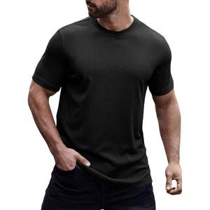 2025 hombres peso pesado gimnasio entrenamiento texturizado camisetas 280 gramos músculo Camiseta cuello redondo manga corta palangre animado - Product Image 3