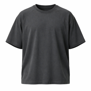 Mens <b>Black</b> O Neck Short Sleeve <b>T</b> <b>Shirt</b> Oversized Fit Casual Solid Color Knitted Blank Design Regular Length mens <b>black</b> <b>t</b> <b>shirt</b> - Product Image 1
