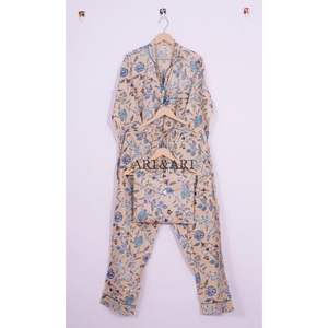 Conjunto de Pijama de Algodón para Mujer, Ropa de Dormir Suave, Transpirable y de Secado Rápido con Estampado Floral para el Hogar y el Sueño - Product Image 5