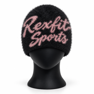 Gorro de Invierno Personalizado Rexfit Sports, Gorro de Punto Suave con Letras Rosadas, Unisex, Estilo Urbano, OEM - Product Image 1