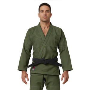 Kimono Verde para BJJ, Uniforme 100% Algodón, Duradero, Corte Regular, Gi de Judo para Adultos con Cinturón Negro, Construcción Resistente - Product Image 3