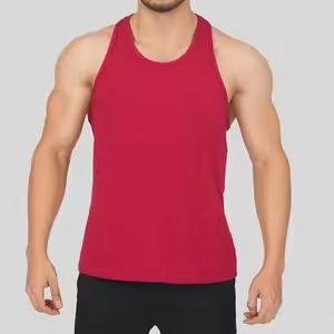Men Gym Stringer Tank Top Sleeveless Bodybuilding Workout Vest Breathable Polyester Fitness Training Tank Top Custom OEM - Product Image 5