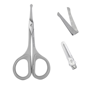 High Quality Blunt <b>Edge</b> Nose Scissor Sand Finish Straight Sharp Blade Stainless Steel Make Up Scissor For Beauty - Product Image 1