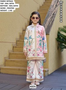 Bandhani Girls Traditional Floor-Length Tiny Aura Mal Satin Quick Dry All Seasons Casual/Wedding Kurta/<b>Kurti</b> Outfit - Product Image 3