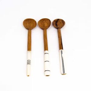 Wood Bloom Spoon Set Matte Finish Reusable Minimalist Design For <b>Camping</b> <b>Kitchen</b> Use Natural Finish Matte Polish Design Spoon - Product Image 2