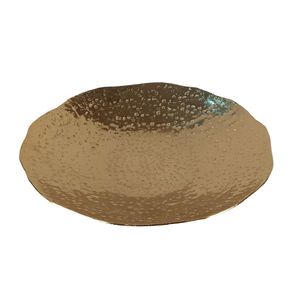 Plateau rond en métal martelé de qualité supérieure, élégante assiette de présentation en aluminium moulé, plateau de service professionnel pour l'hôtellerie - Product Image 1