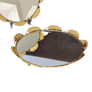 Plateau rond de service de grande capacité pour hôtels et restaurants Plateau personnalisé en forme de feuille pour l'ensemencement du café Plateau rectangulaire en métal - Product Image 1