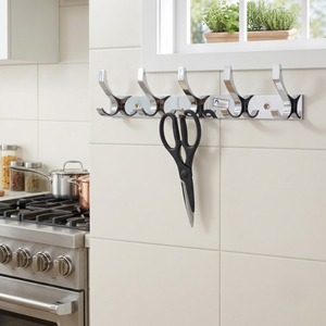 Porte-serviettes mural en aluminium à 5 crochets pour porte ou mur, en acier inoxydable SS202 de qualité supérieure, robuste, résistant à la rouille, pour serviettes, manteaux, peignoirs, sacs et vêtements - Product Image 2