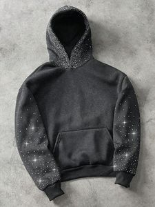 Ensemble de survêtement unisexe d'hiver avec strass et cristaux, style streetwear |   Combinaison de sport 100% coton à séchage rapide |   Usine OEM - Product Image 2