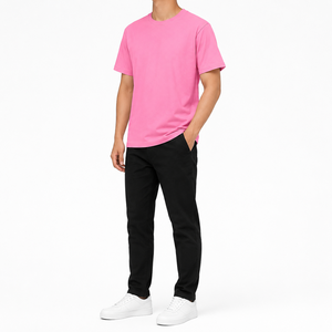 Camiseta Casual de Manga Corta y Cuello Redondo para Hombre, Corte Regular, Color Sólido, Tejido de Punto Jersey, 100% Algodón, Alta Calidad, OEM - Product Image 4