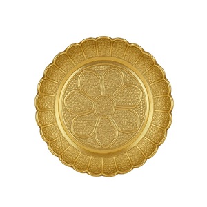 Decorative Floral Brass Thali with Handcrafted Meenakari Design Traditional Puja Plate for Home <b>Mandir</b> Aarti Bhog Festive - Product Image 4
