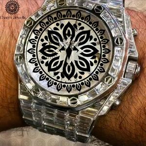Montre de Luxe pour Homme en Acier Inoxydable Charm, Boîtier 40mm, Mouvement Mécanique Analogique, Cadran en Verre, Étanche 10 Bar, Bouton Poussoir - Product Image 1