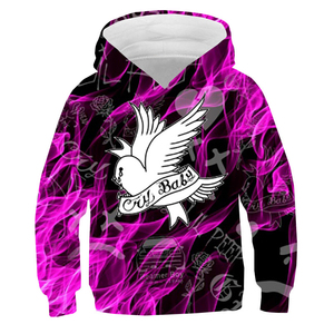 Sweat-shirt à capuche pour homme Lil Peep, imprimé cœur brisé rouge, coupe classique, coton tricoté, vêtement d'automne, style hip-hop - Product Image 5