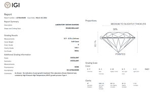 Diamante cultivado en laboratorio de 0.69 quilates, color E, corte excelente, piedra preciosa de alta claridad, certificado IGI, joyería de diamantes a precio de mayorista. - Product Image 3