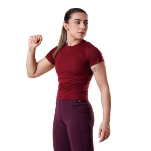 Camiseta para correr al aire libre de verano superventas personalizada, camiseta de compresión de manga corta de secado rápido para mujer, Camiseta deportiva para mujer - Product Image 5