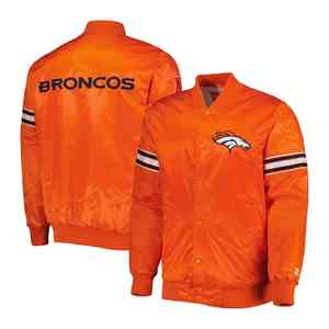 Chaqueta Bomber de Satén Personalizada 2025 con Nombre y Número del Equipo, Lote Inicial de la NFL Bordado, BRONCOS - Product Image 1
