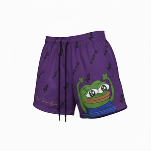 Shorts de sport pour hommes en toile de basket-ball vierge, 100 % polyester, tissage sérigraphié double couche, avec couture interne de 5 pouces, style streetwear - Product Image 2