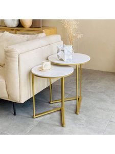 Luxury Designer Iron <b>Nesting</b> <b>Table</b> With <b>Marble</b> Top For Premium Living Room Interior Decoration And Furniture Use - Product Image 5