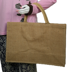Jute Handled <b>Bag</b> with Top Handle and Letter Pattern Eco-Friendly & <b>Reusable</b> Large Capacity for Outdoor/Travel Use - Product Image 4