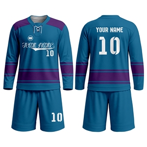 Uniforme de Hockey Personalizado, Conjunto de Jersey de Hockey sobre Hielo, 100% Poliéster, Ligero, Duradero, Sublimado, de Secado Rápido y Transpirable - Product Image 1