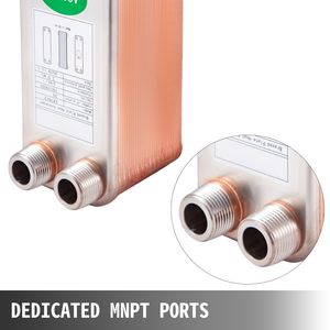 Scambiatore di calore a piastre brasate 30 piastre 3x7.5 pollici 316L 3/4 pollici MPT Nuovo B12 30 per raffreddamento birra e mosto idraulico - Product Image 5