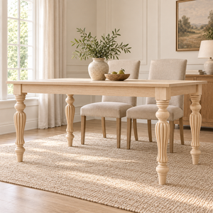 Pied de table en bois massif, pied de meuble tourné en bois, base de table de style traditionnel, design rond en bois massif, installation facile - Product Image 3