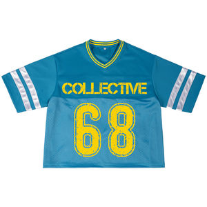 Camiseta de fútbol de malla personalizada para mujer, estilo oversize, corte cropped y holgado, tendencia deportiva streetwear, camisetas oversize - Product Image 3