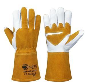 ถุงมืองานเชื่อม MIG ทนความร้อนสูงถุงมือนิรภัยงานเชื่อมหนังถุงมือหนังงานหนัก - Product Image 1