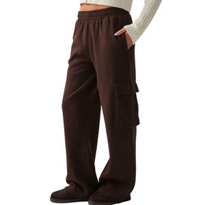 Pantalones Deportivos Cargo de Pierna Ancha para Mujer, Cintura Alta, Corte Holgado, Casuales, con Bolsillos, Logotipo Personalizado, OEM, Venta al Por Mayor - Product Image 5