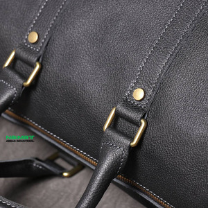 Wholesale Custom Genuine Leather Gym Bag Men Women Full Grain Cowhide Sports Duffle Fitness Travel Tote Weekend Carry on Bag - Product Image 2