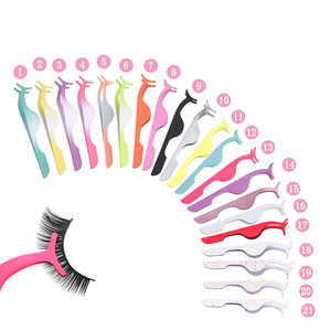 Pince à épiler professionnelle en acier inoxydable avec grip diamanté pour extensions de cils, kit d'outils applicateurs de fibres de cils pour volume durable - Product Image 1