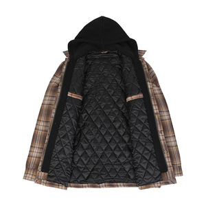 Men's Funnel Hoodie Double Layer <b>Fleece</b> <b>Jacket</b> Style Zip Hoodie Private Label Factory <b>Jacket</b> <b>Lined</b> Windproof Casual Winter Coat - Product Image 2
