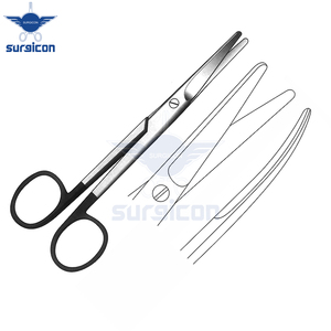 Tijeras Mayo de 14 cm (5½ Pulgadas), Curvas, con Una Hoja Dentada y Otra Lisa, de Acero Inoxidable Reutilizables para Cirugía - Product Image 6