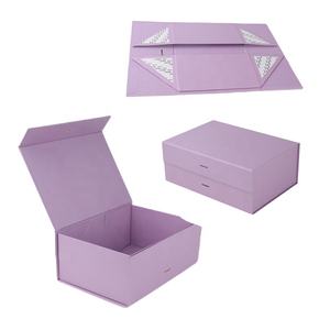 Wholesale <b>Large</b> Black Collapsible <b>Gift</b> <b>Box</b> <b>with</b> Magnetic Closure Flip Top and Decorative <b>Lid</b> Bulk Paper Foil Material - Product Image 6