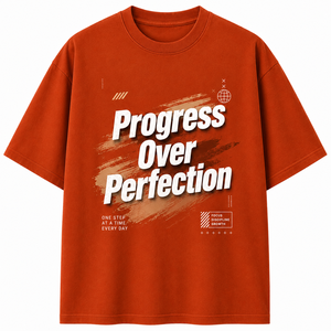 Camiseta de Manga Corta para Hombre, Color Naranja, Cuello Redondo, Corte Regular, Diseño con Letras Estampadas, Informal, Transpirable, 100% Algodón Jersey - Product Image 1