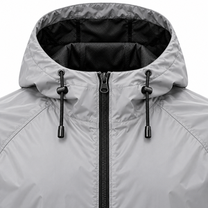 Veste coupe-vent d'hiver pour homme à col montant, légère, zippée, style sportif avec poches - Product Image 3