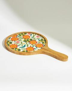 Plateau à pizza rond en bois naturel de haute qualité, planche à découper épaisse en bois pour la maison et la cuisine, en provenance d'Inde - Product Image 3